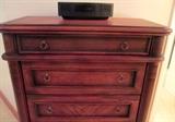 Leather embossed top drawer and side posts