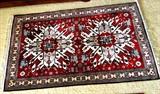 Silk, vegetable dye, hand made Azerbaijani prayer rug with certification