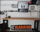  eight foot workbench wall track with hooks and baskets by Gladiator