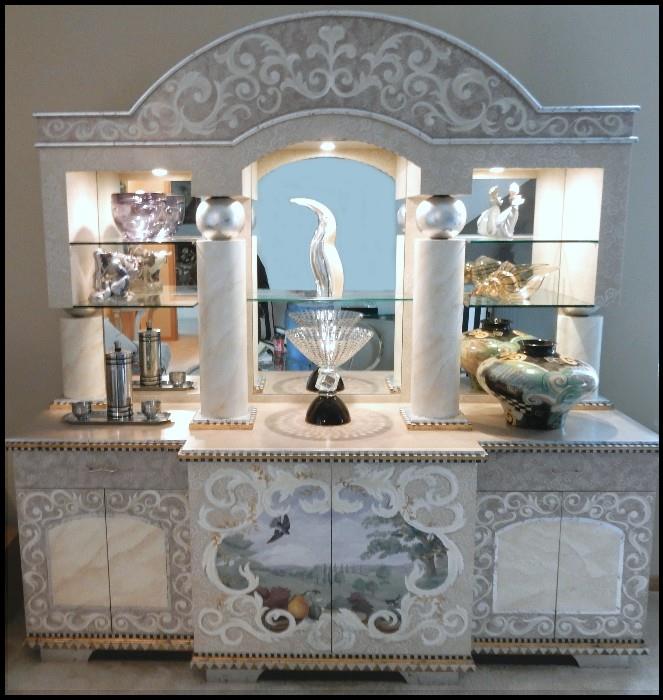  Hand painted buffet designed and built by CBF by Pierre