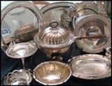  silverplate and some sterling bowls platters and more