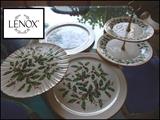  holly christmas plates by Lenox