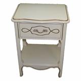 Vintage Harmony House Single Drawer Side Table White with Gold Trim 