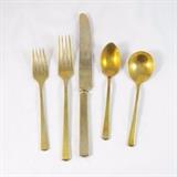 Vintage Dirilyte Gold Toned Flatware in Storage Box, Service for 12 