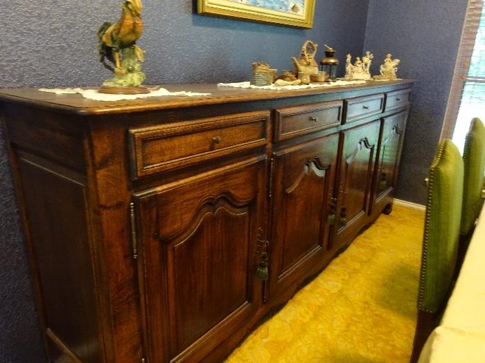 Belgium Oak Buffet Hand crafted. Shipped from Belgium- Is about 50 years old.  All pieces crafted by same gentleman. 