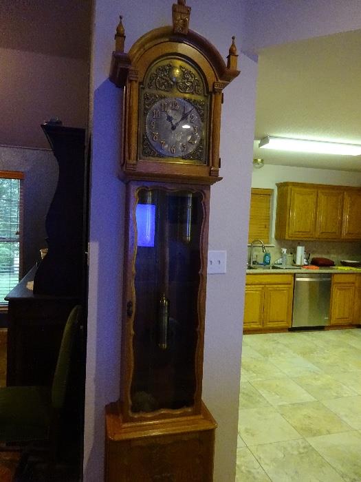 Antique grandfather clock  Belcanto clock  9' tall