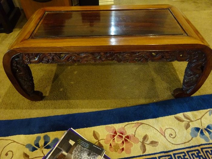 100 yr old handmade rosewood chinese table              42" wide x 16" tall