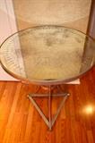 Mirror top round decorator table