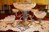 Silverplate cut glass Epergne