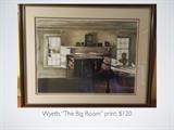 Print of Wyeth's The Big Room. Excellent condition.