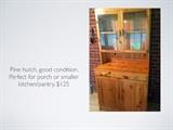 Pine hutch great for smaller places - we used it to store our outdoor eating pieces and BBQ stuff.