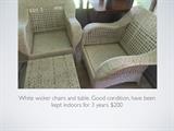Wicker furniture in good shape. 