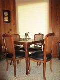Vintage French Provincial game table and chairs-parkay top