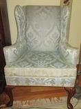 Lovely Queen Anne wing chair - original upholstry, beautiful condition. Pair available