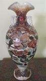 Antique Japanese vase, hand painted with moriage detail. 