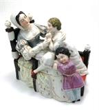Porcelain figural inkwell