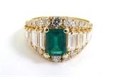 Emerald and diamond ring
