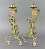 Vintage Italian tole candlesticks