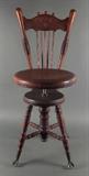Antique Victorian high back piano stool