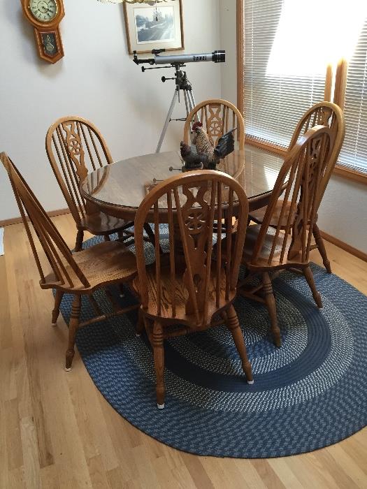 Nice Round Table with Claw Feet, and Six Chairs