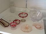 Waterford crystal, raspberry glass, and more!