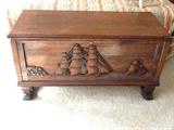 19th/20th century carved chests - trousseau chests (two of them)