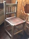 Leather-seated chair