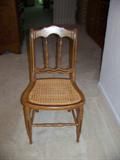 turn of the century cane and painted wood chair