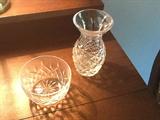 Waterford vase and bowl