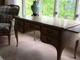 Desk with pull-out extensions on both ends (matching desk, chair and other pieces)