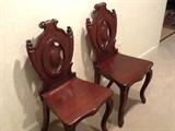 matching set of mahogany chairs