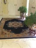 wool rug and ceramic pots/stands (matching set - 2)