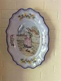 Designer - hand painted - plates - France (matching set - 2)