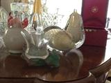 Daum Vase - pink and green frog - signed, Steuben crystal - signed
