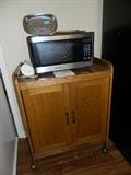 Wooden microwave cart, microwave