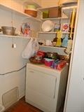 Dryer, various other laundry room items