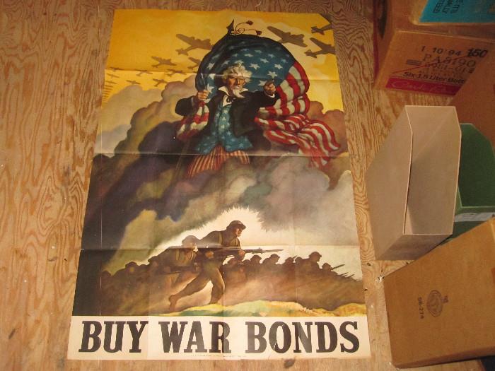 Original 1941 Buy War Bonds Poster, VGC