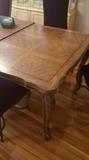 Beautiful parquet top dining table & 6 chairs