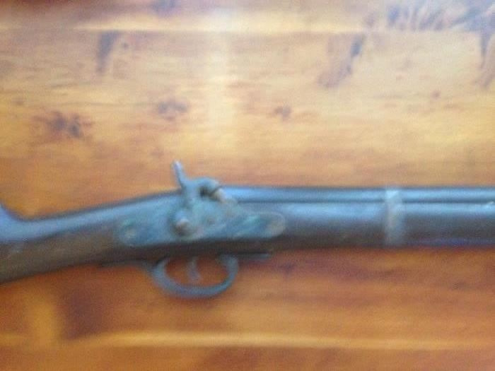 Wooden parade musket with bayonet - no names or dates - approximately 3/4 of full size 