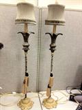 Lamps by Fine Art in Bronze with silk shades and tassles