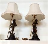 19th Century Bronze Lamps