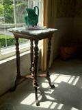 Gorgeous Marble Topped Turned Leg antique plant stand