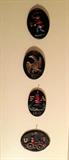 Antique Cast Iron Hand Painted Small Plaques.