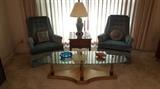 Glass Top Coffee Table and Chairs