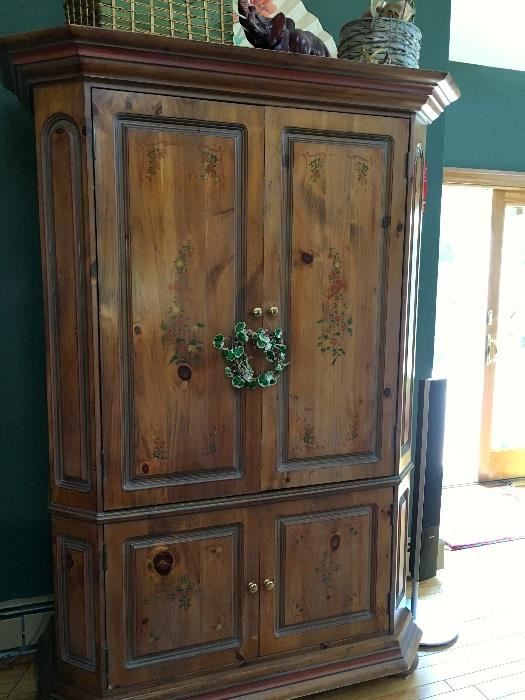 Painted wood armoire