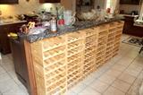 Many wood wine racks!