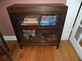 two level barrister bookcase, glass front door