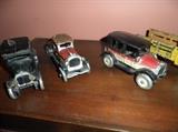 Several antique cast iron cars/vehicles, some Arcade, original condition, NOT repros