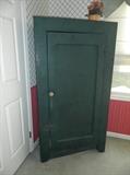 Green painted antique armoire/cupboard