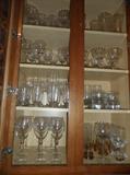 Lots of crystal and glass stem and barware